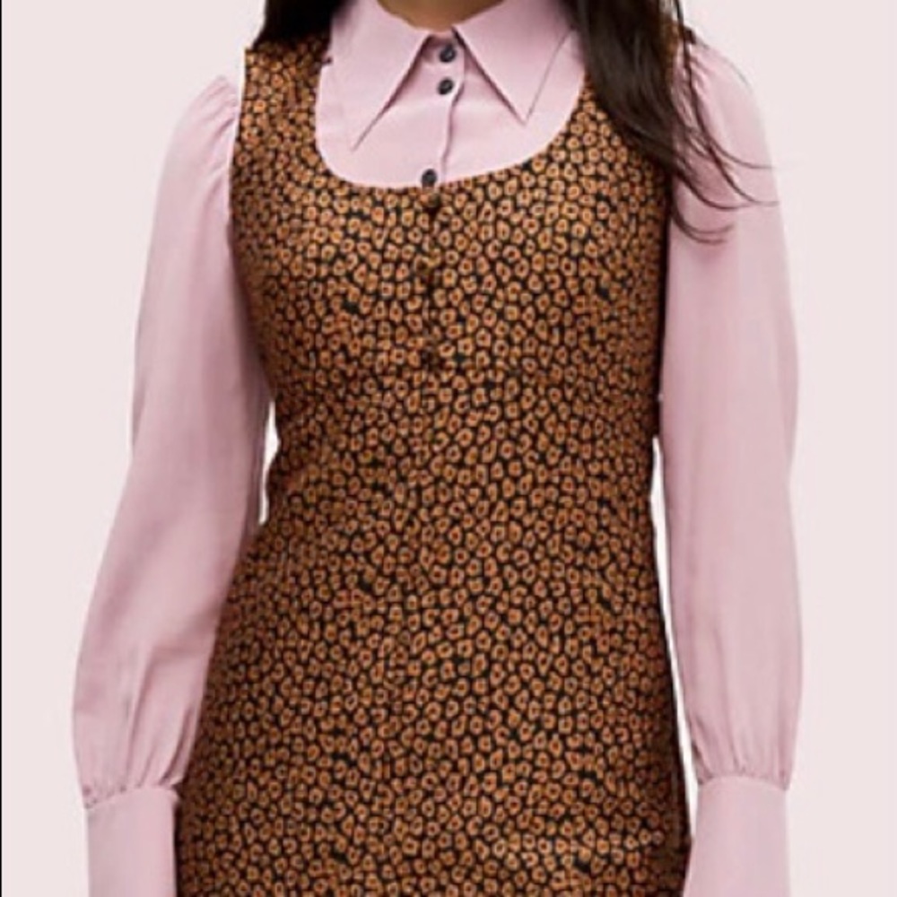 Kate spade ♠️ flora leopard jacquard fabric dress